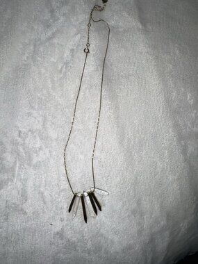 Crystal and gold stone necklace